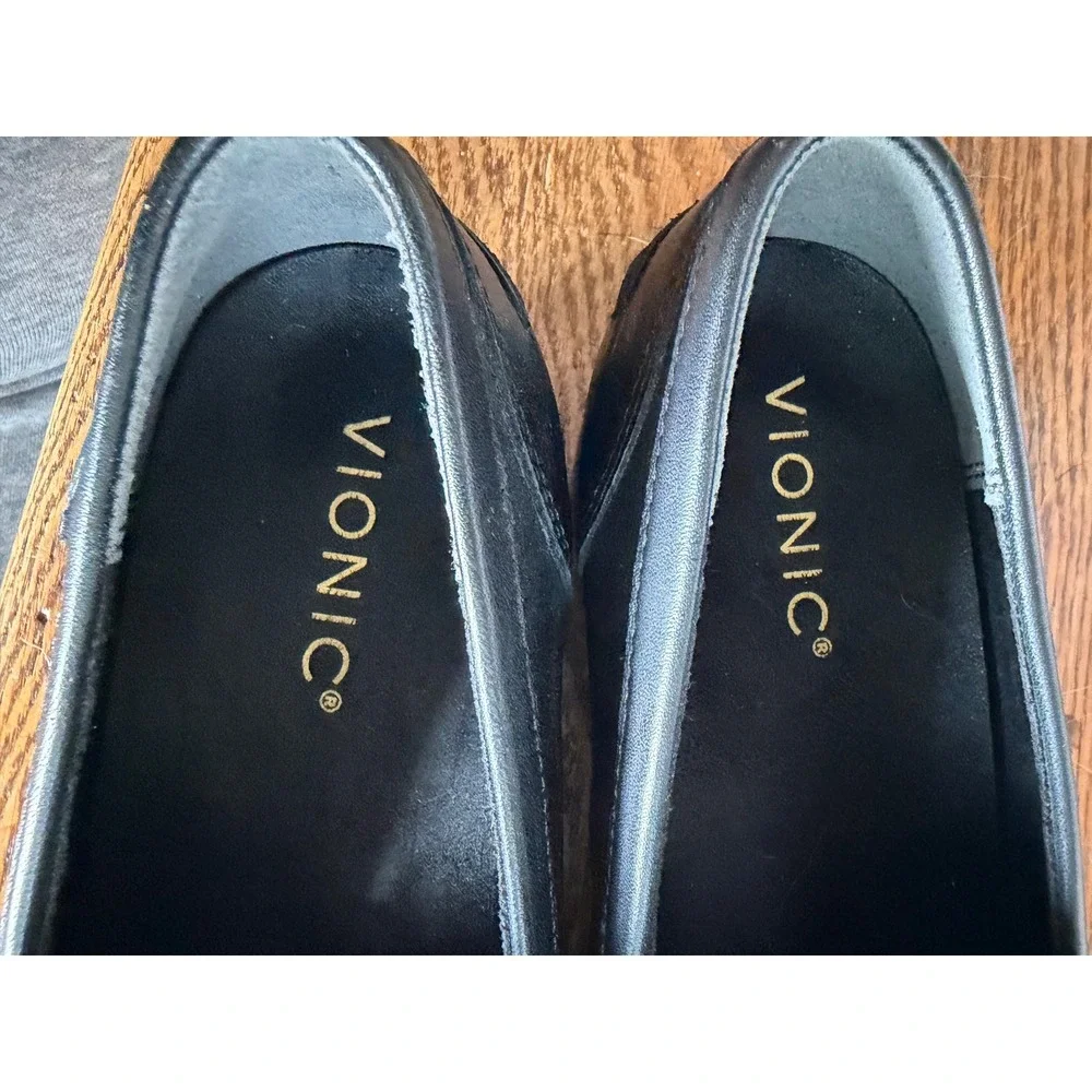 Vionic Cleo Loafer Black Leather Orthotic Penny Loafers Womens 8.5 DX 04-2025